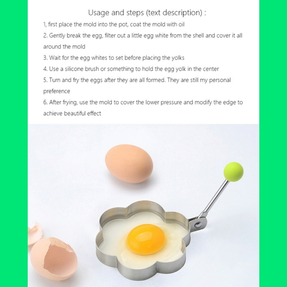 New 5 pack fancy omelette molds egg molds heart star circle mouse breakfast mold - Picture 8 of 11